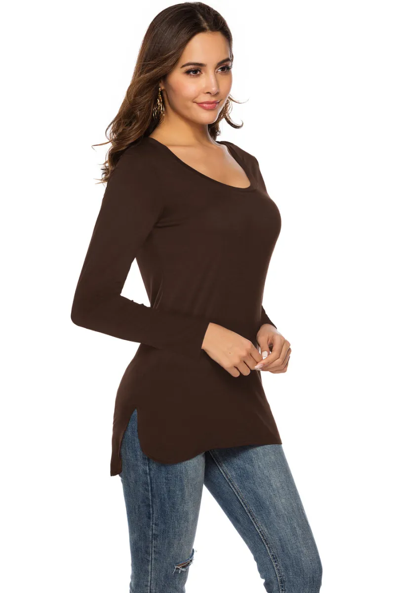 Modal Plain Long Sleeve T Shirts sold by Amoretu