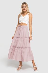 High Waist Ruffle Skirt sold by Amoretu