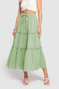 High Waist Ruffle Skirt sold by Amoretu