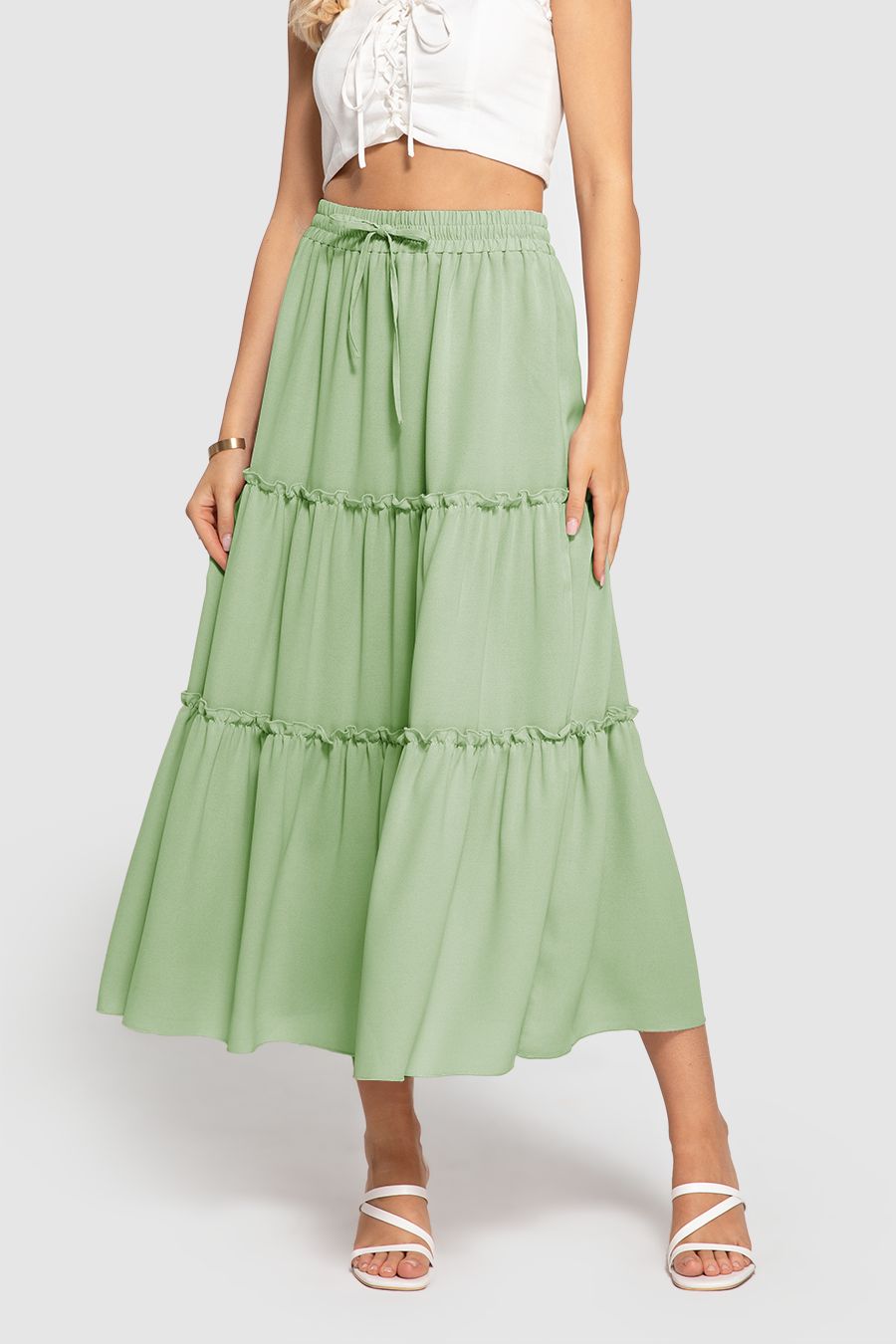 High Waist Ruffle Skirt sold by Amoretu product image thumbnail 5