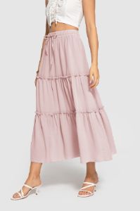 High Waist Ruffle Skirt sold by Amoretu