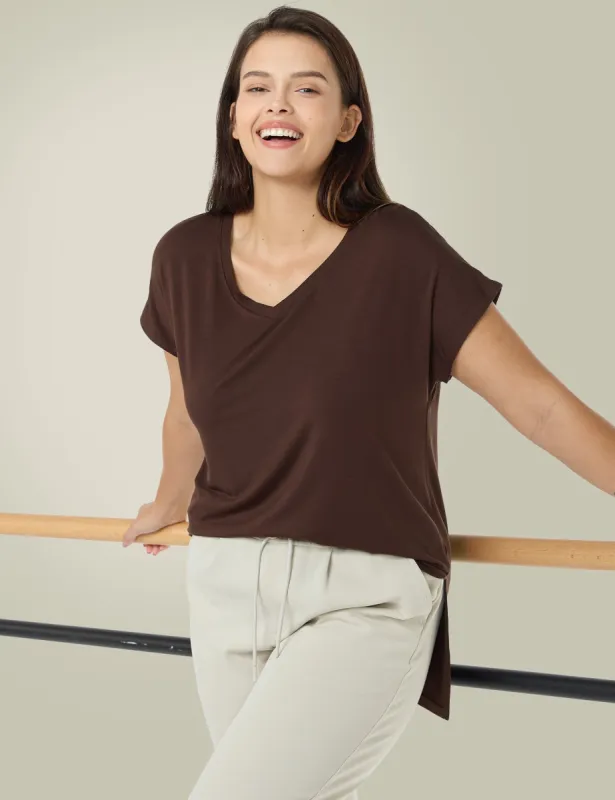 Solid Plus Size V Neck T Shirt made by Amoretu