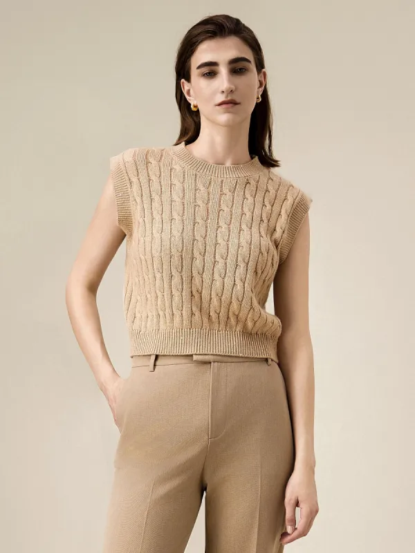 Amoretu Women's Wool Sleeveless Sequined Knitted Vest sold by Amoretu