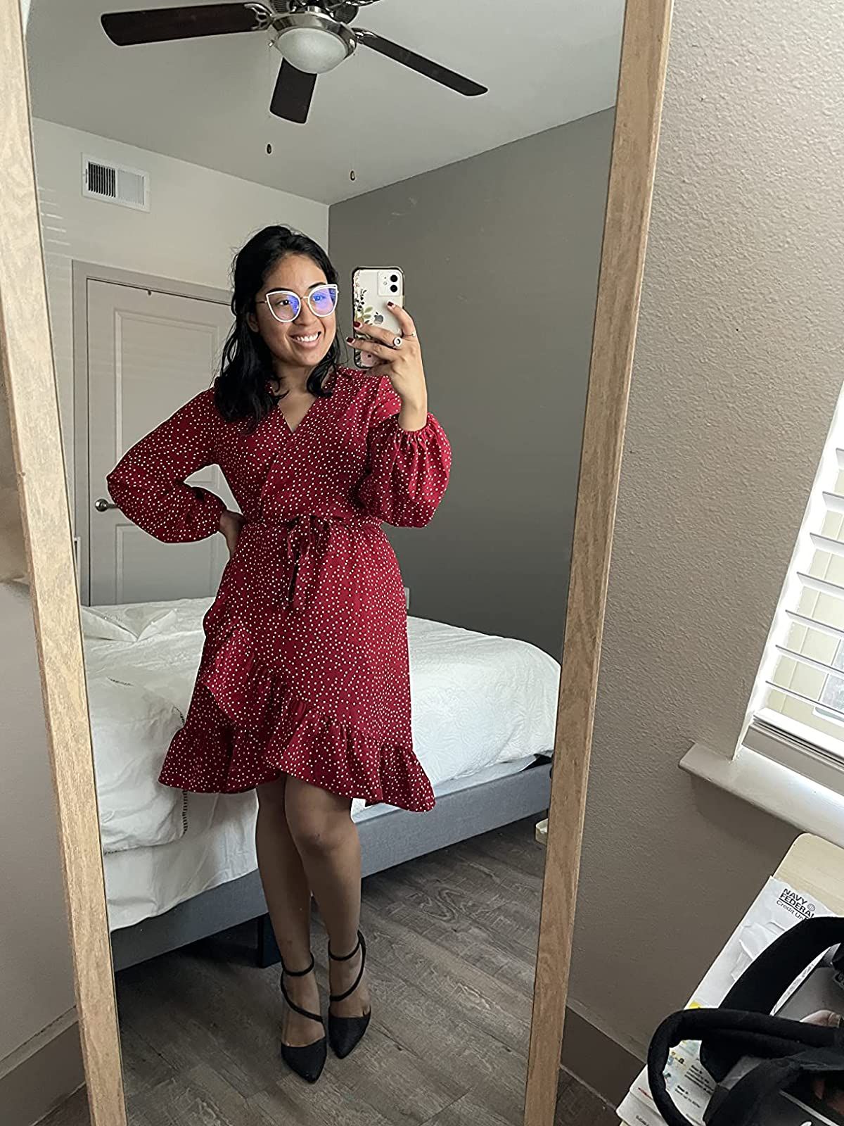 Polka Dot Wrap Mini Dress Sale sold by Amoretu product image thumbnail 3