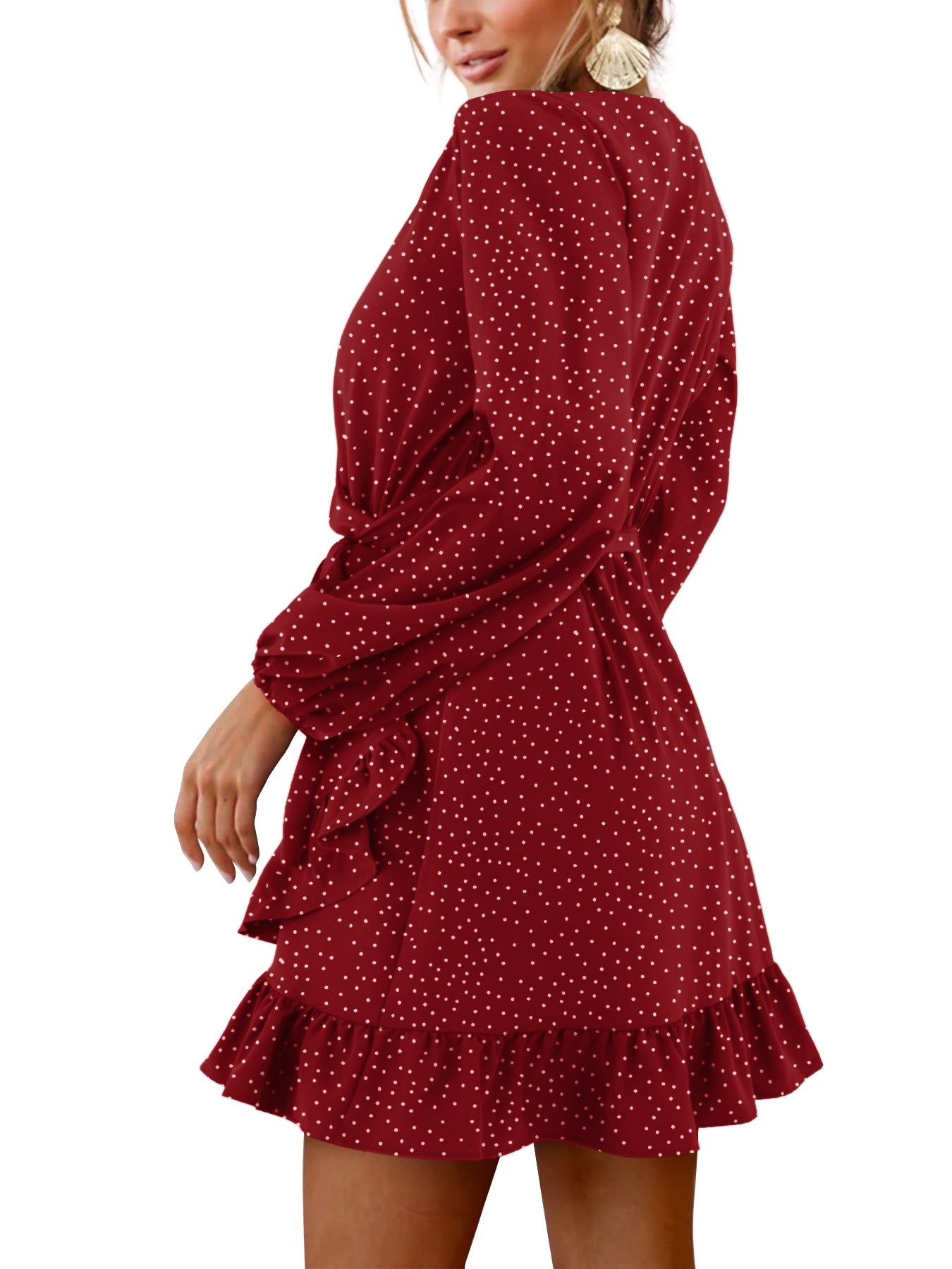 Polka Dot Wrap Mini Dress Sale sold by Amoretu product image thumbnail 2