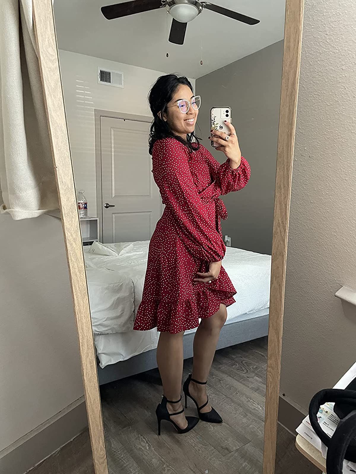 Polka Dot Wrap Mini Dress Sale sold by Amoretu product image thumbnail 4