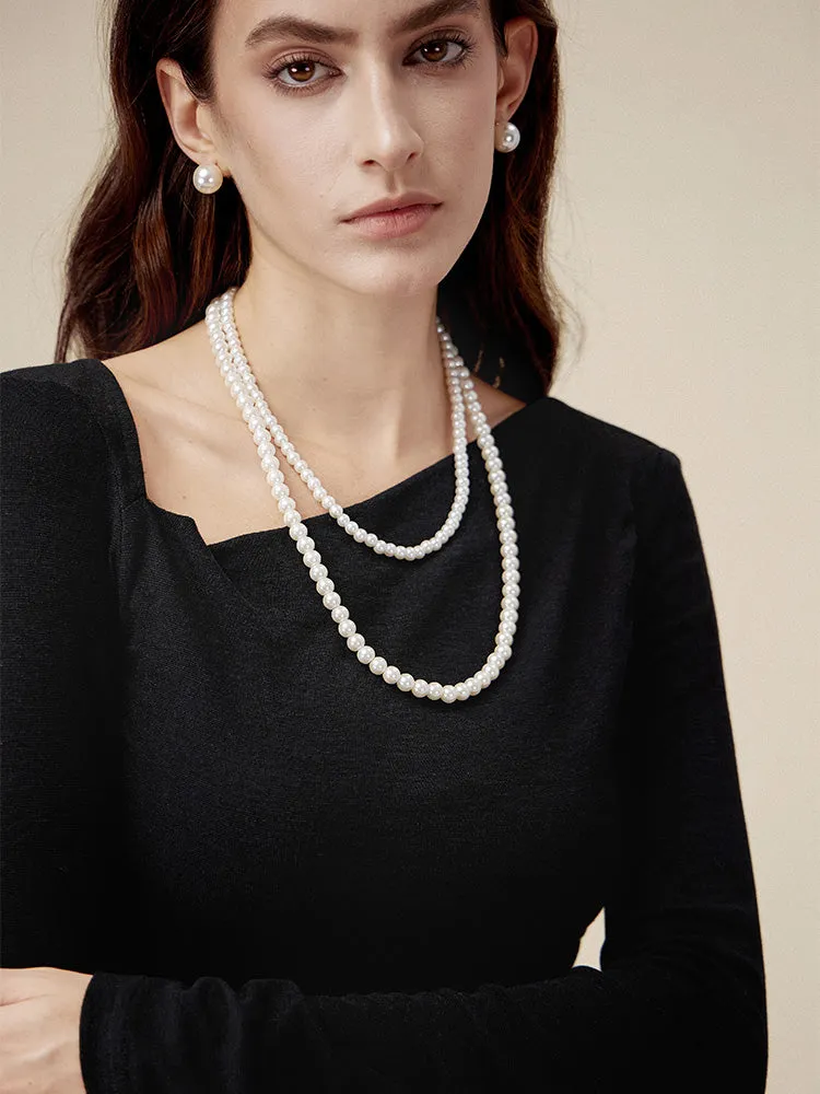 Amoretu Vintage Faux Pearl Double Layers Necklace sold by Amoretu product image thumbnail 2