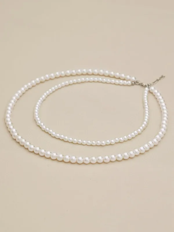 Amoretu Vintage Faux Pearl Double Layers Necklace sold by Amoretu