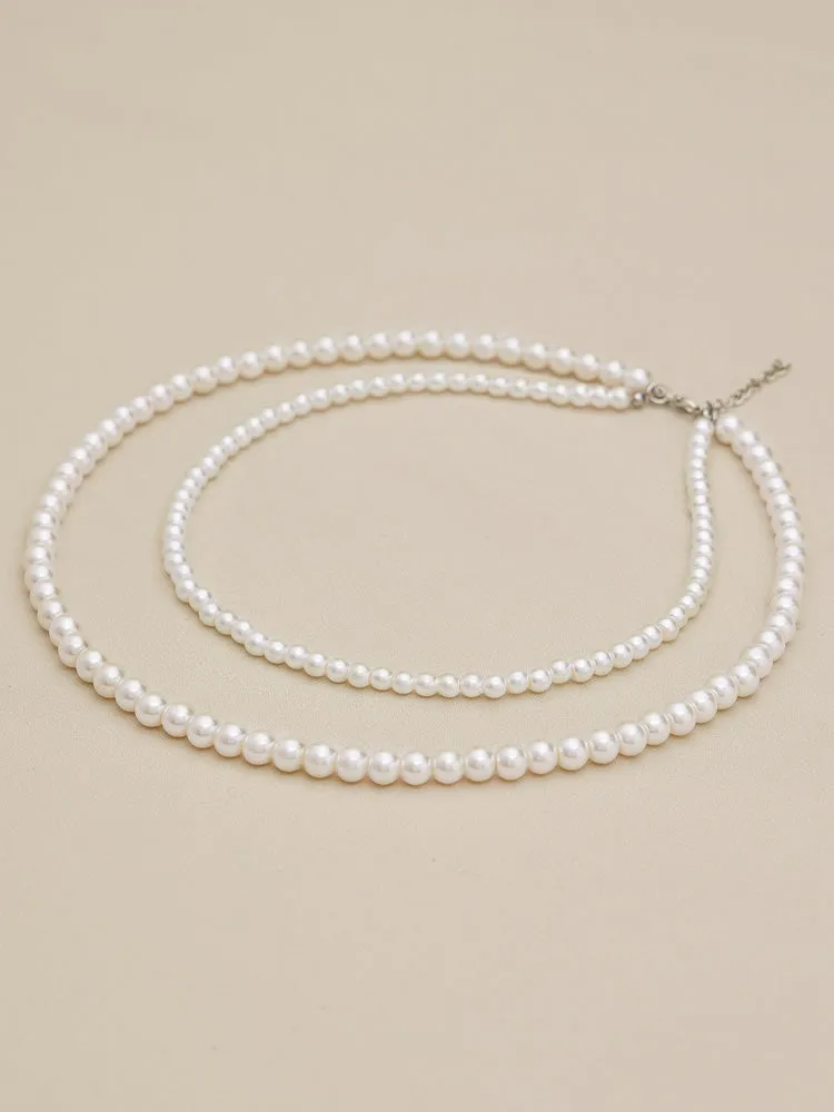 Amoretu Vintage Faux Pearl Double Layers Necklace sold by Amoretu