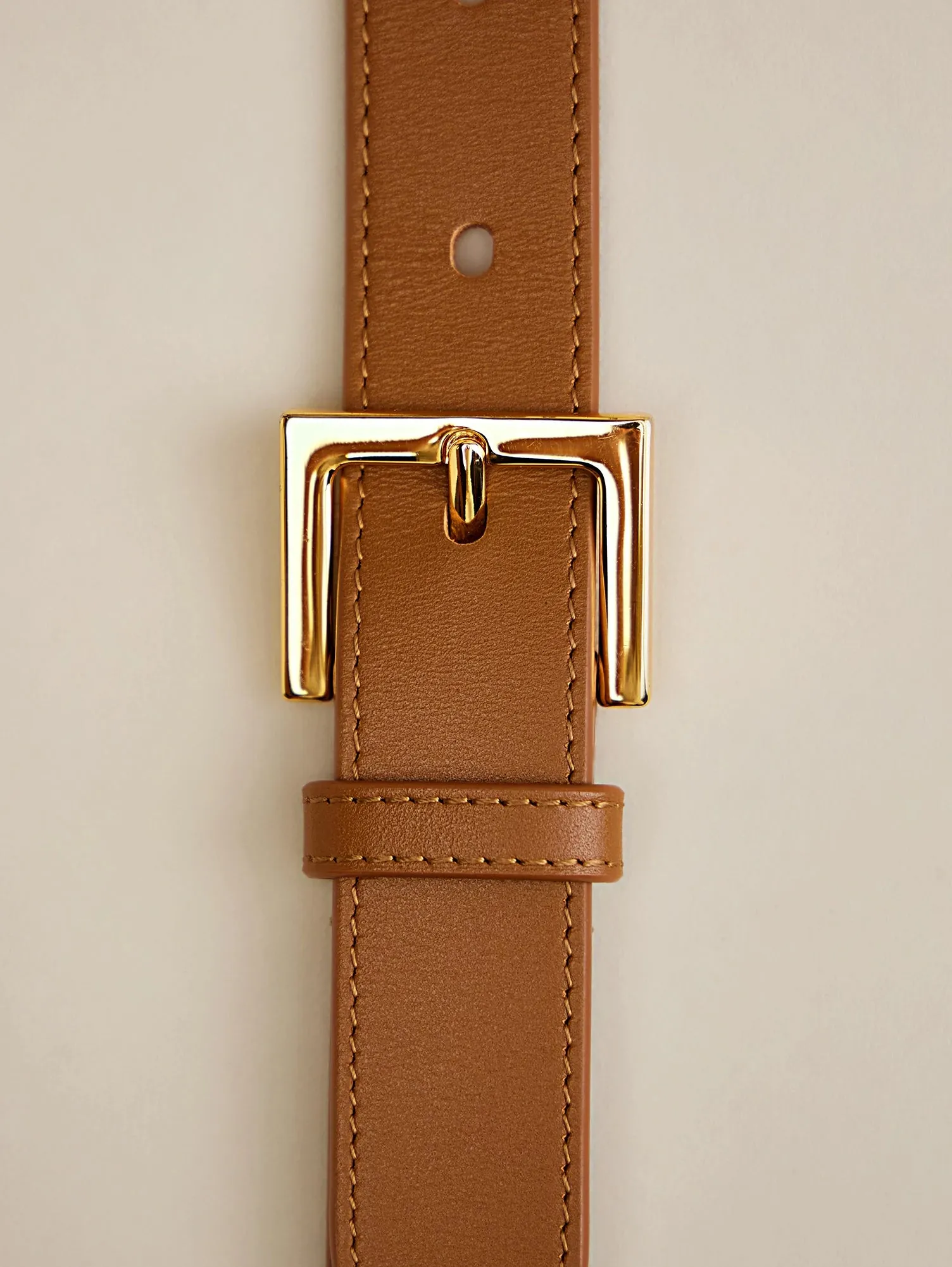 Amoretu Women's Adjustable Cowhide Gold Buckle Square Belt sold by Amoretu product image thumbnail 4