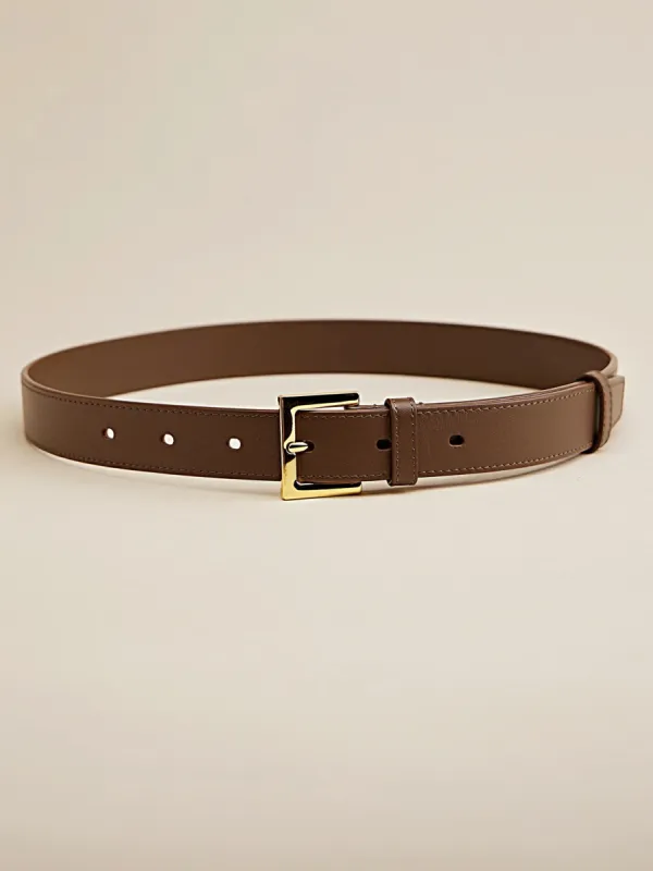 Amoretu Women's Adjustable Cowhide Gold Buckle Square Belt sold by Amoretu