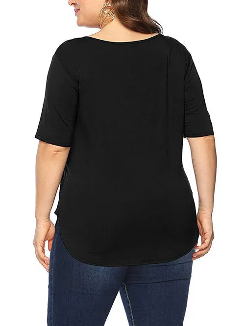 Plus Size Tunic V-Neck Casual T Shirt sold by Amoretu product image thumbnail 4