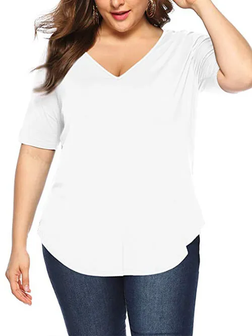 Plus Size Tunic V-Neck Casual T Shirt sold by Amoretu product image thumbnail 5