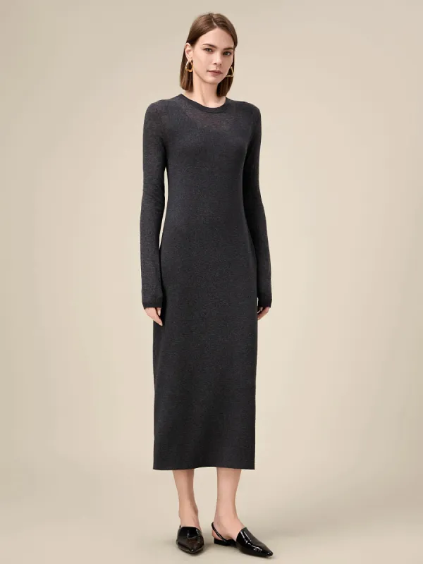 Amoretu Wool Long Sleeve Sweater Long Dress sold by Amoretu