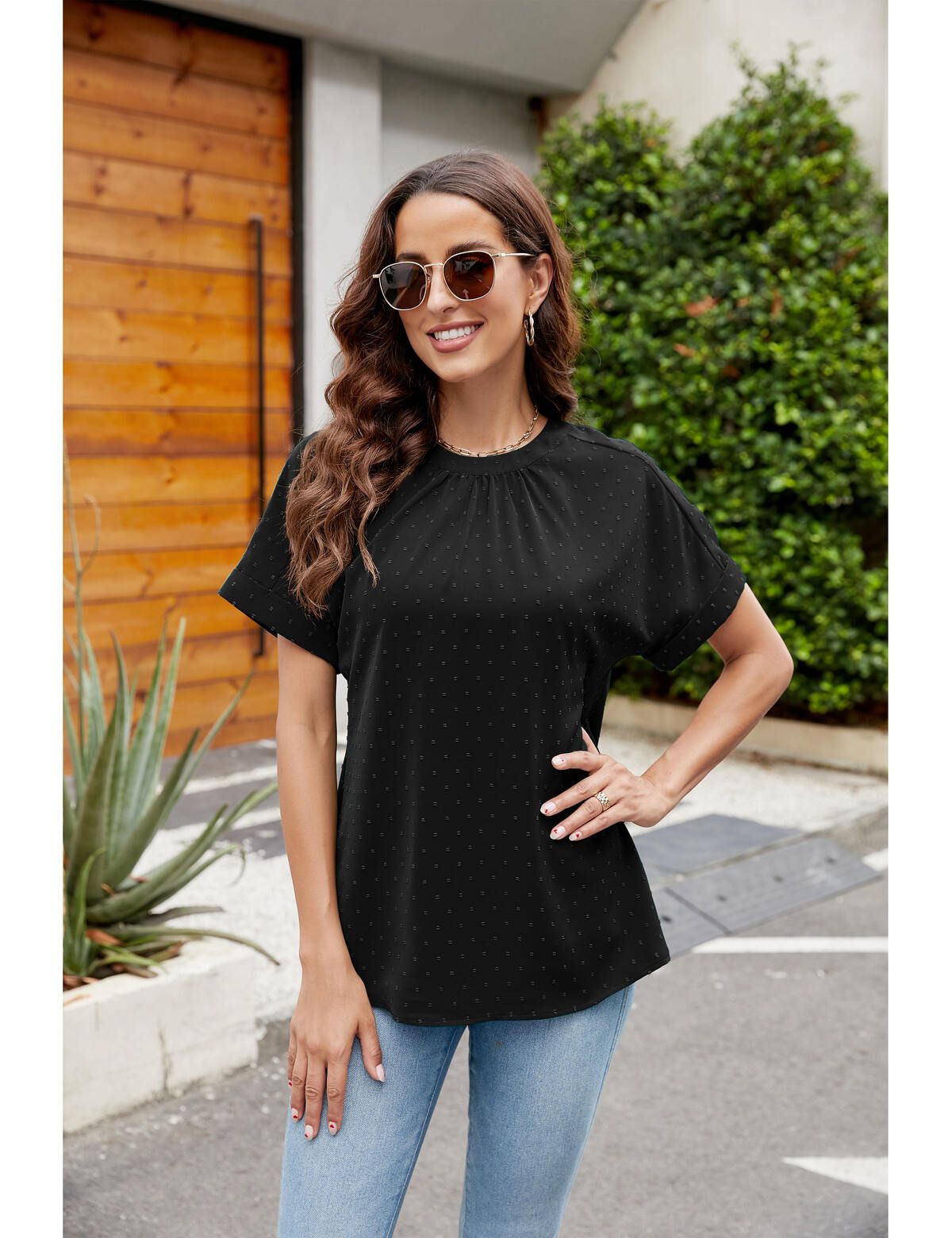 Swiss Dots Chiffon Summer Blouse Sale sold by Amoretu product image thumbnail 7