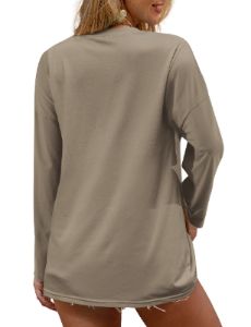 Oversized Shirts Fall Long Sleeve V Neck Top sold by Amoretu