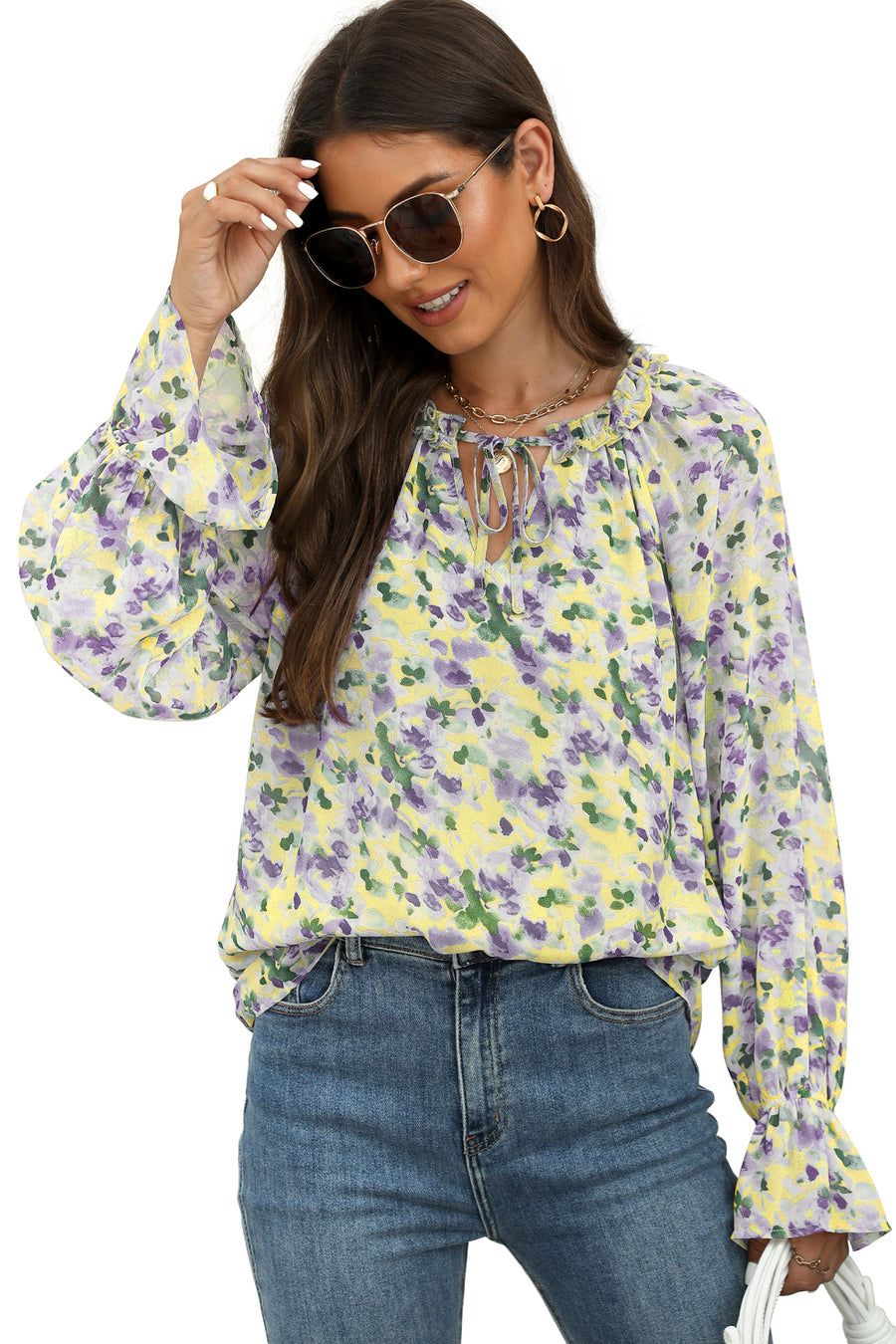 Boho Floral Print Blouse Sale sold by Amoretu product image thumbnail 2