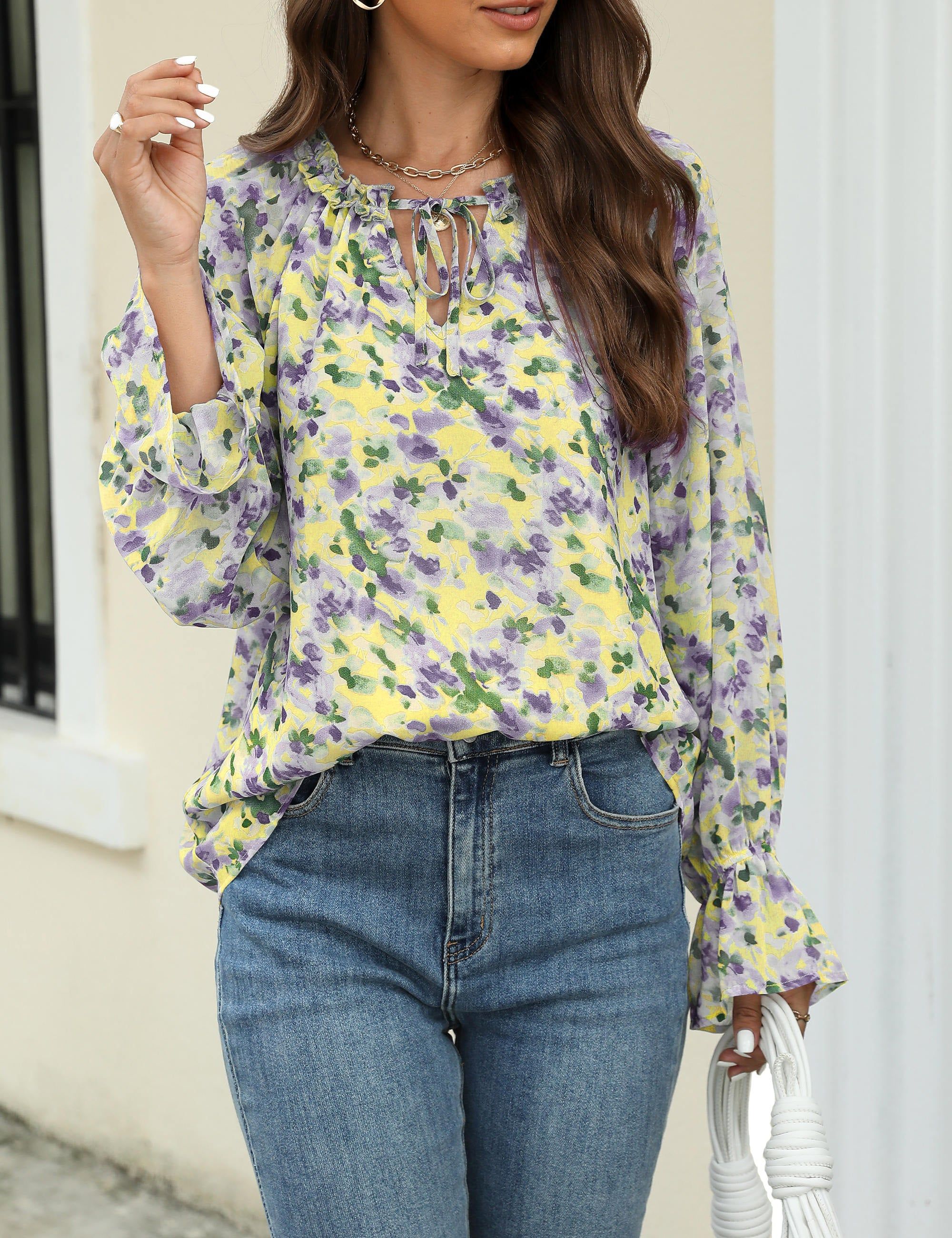 Boho Floral Print Blouse Sale sold by Amoretu product image thumbnail 4