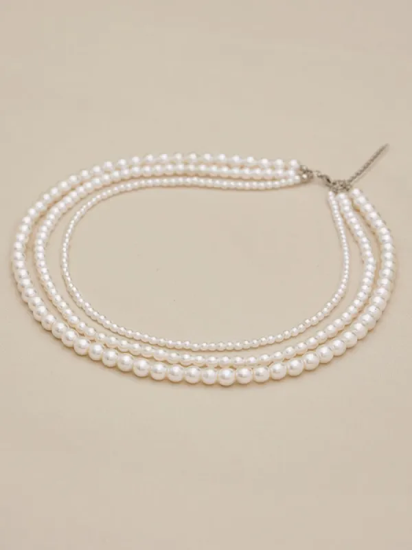 Amoretu Vintage Imitation Pearl Multi-Layered Long Necklace Set sold by Amoretu