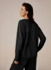 Amoretu Womens V Neck Tops Shirts Dropped Shoulder Long Sleeve Casual Sweatshirt sold by Amoretu