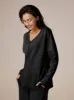 Amoretu Womens V Neck Tops Shirts Dropped Shoulder Long Sleeve Casual Sweatshirt sold by Amoretu