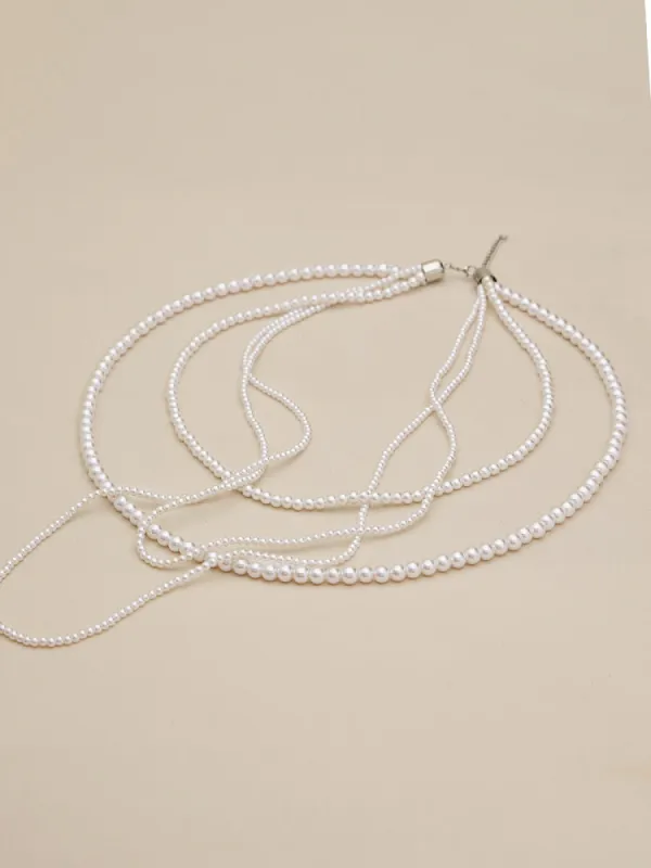 Amoretu Vintage Multi-Strand Faux Pearl Luxury Necklace sold by Amoretu