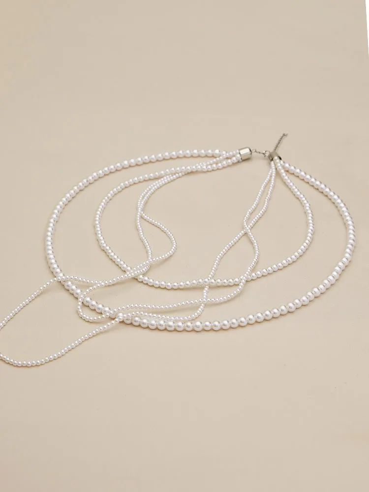 Amoretu Vintage Multi-Strand Faux Pearl Luxury Necklace sold by Amoretu