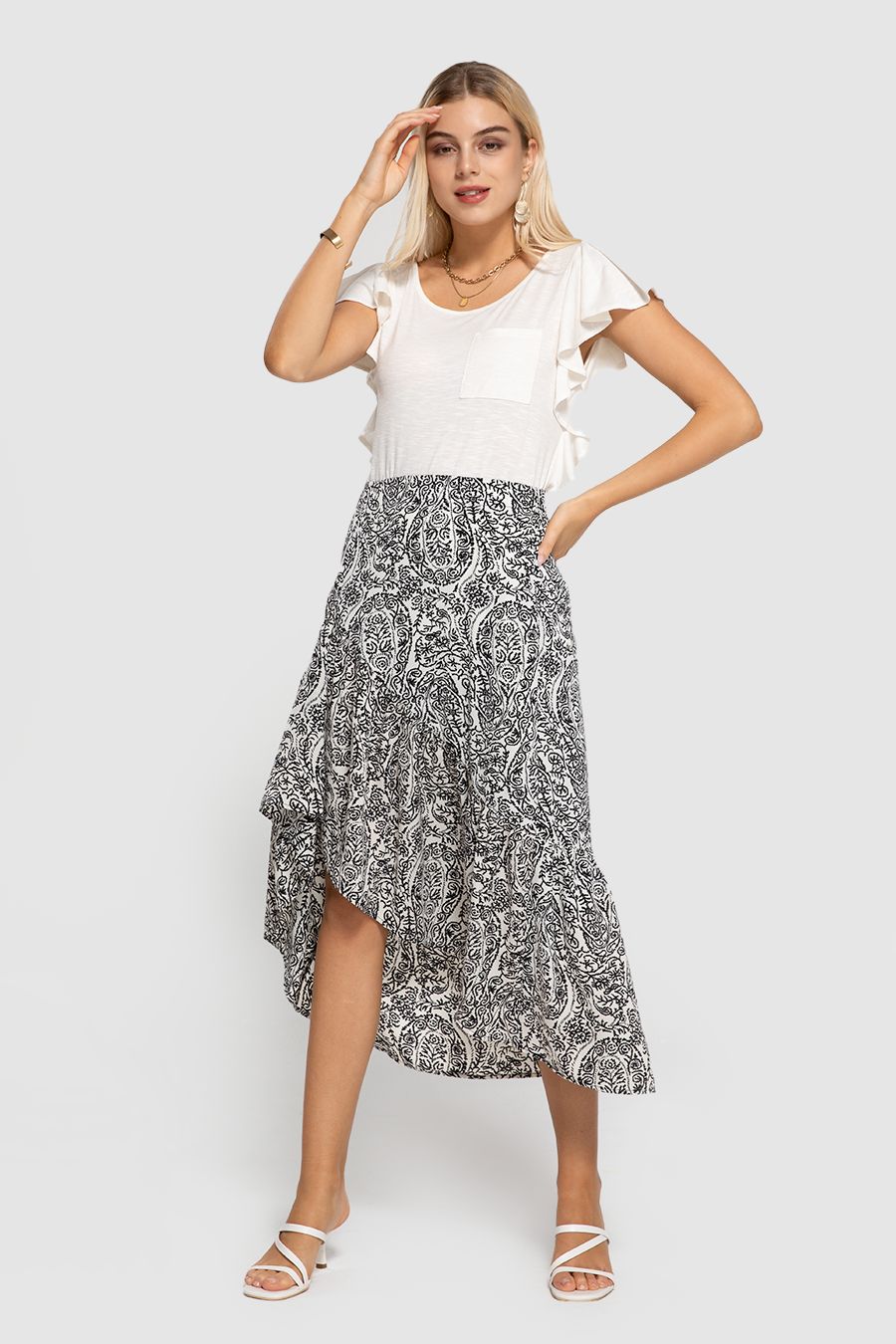 High-low Split Flowy Maxi Skirt sale sold by Amoretu product image thumbnail 2