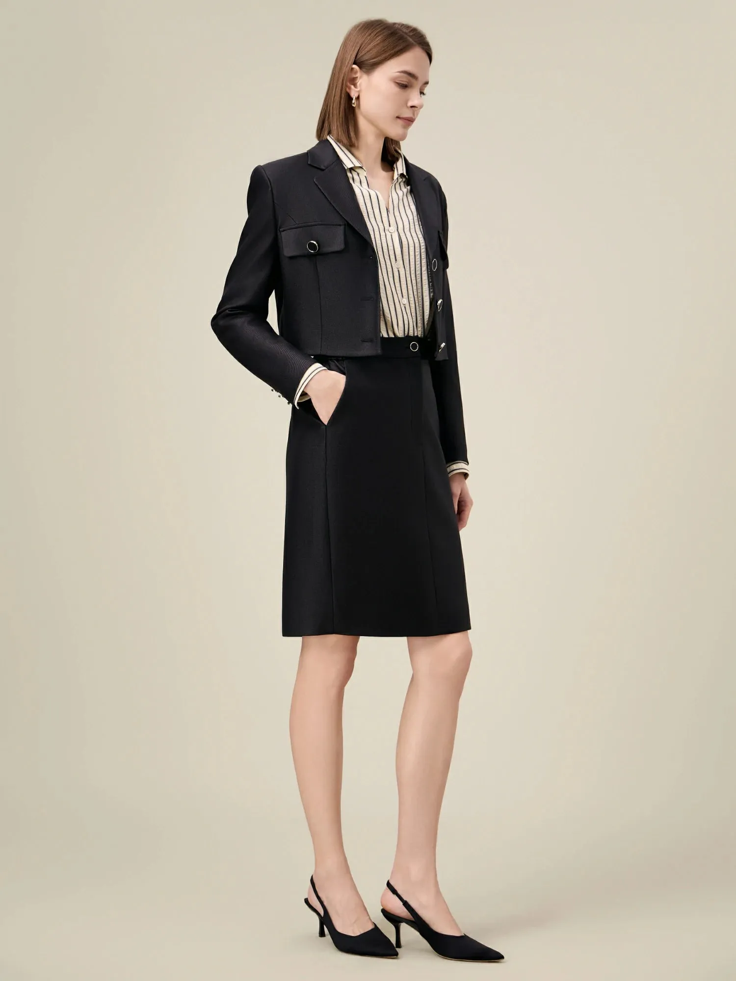 Amoretu Women's Elastic Waist Stretch Straight Skirt sold by Amoretu product image thumbnail 3