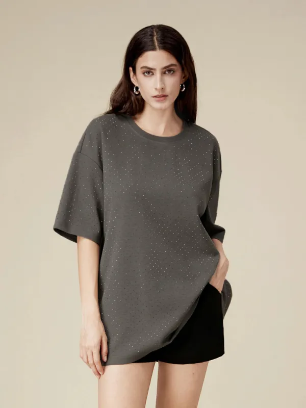 Amoretu Cotton Bright Diamond Loose T-Shirt sold by Amoretu