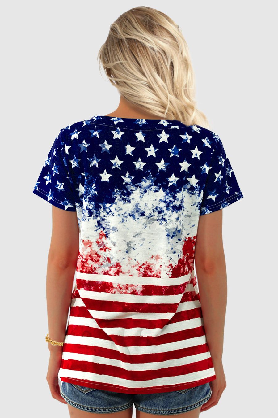 Americana Flag Print T shirt sold by Amoretu product image thumbnail 3