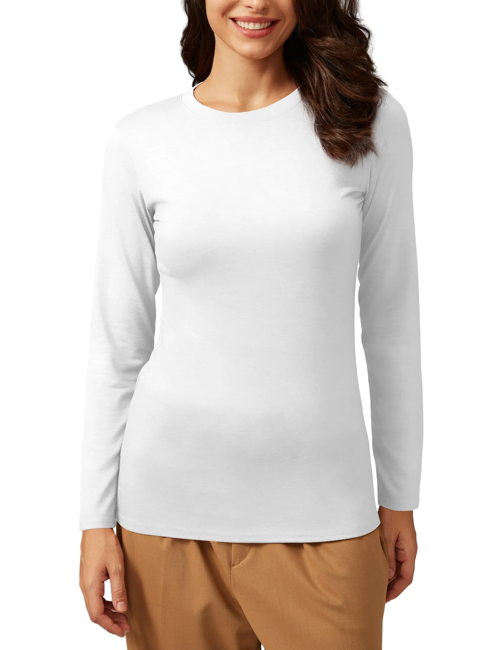 35% cotton Long Sleeve Crew Neck T Shirt sold by Amoretu product image thumbnail 4