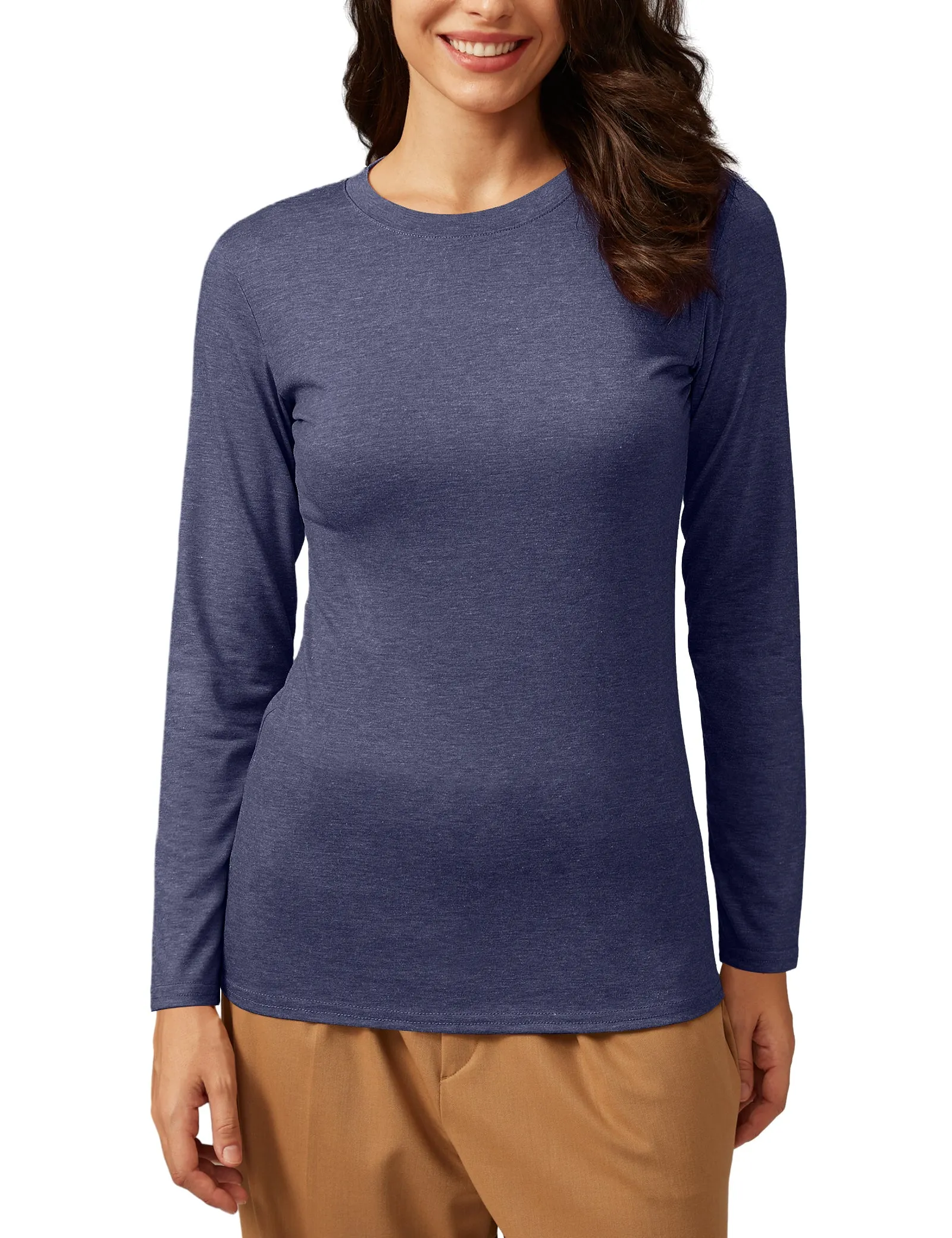 35% cotton Long Sleeve Crew Neck T Shirt sold by Amoretu product image thumbnail 5