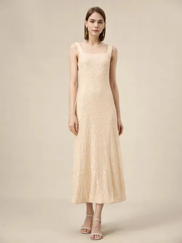 Amoretu Sleeveless Champagne Sequin Dress sold by Amoretu