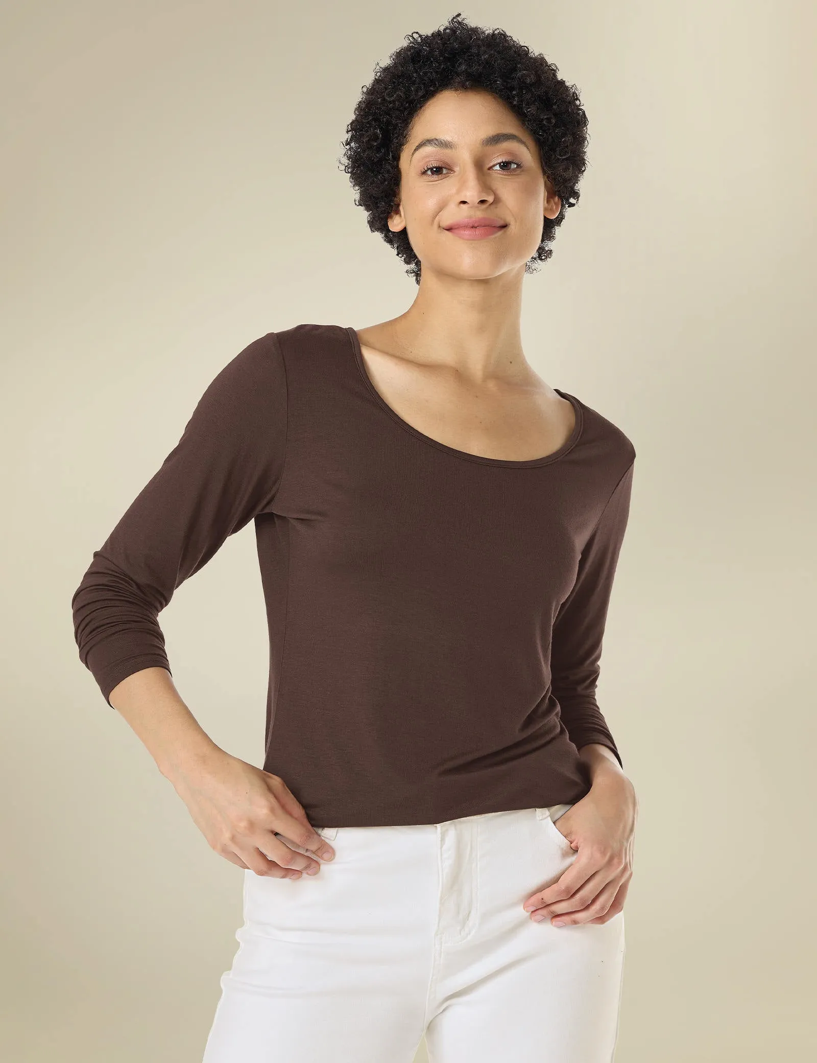 95% Cotton Scoop Neck T Shirt sold by Amoretu