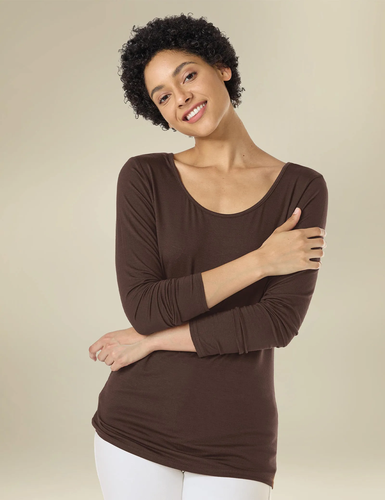 95% Cotton Scoop Neck T Shirt sold by Amoretu product image thumbnail 2