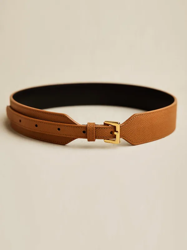 Amoretu Women's Simple Leather Belt with Square Gold Buckle sold by Amoretu