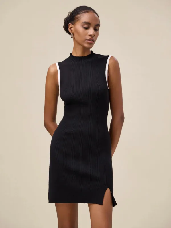 Amoretu Sleeveless Contrast Color Sweater Dress sold by Amoretu