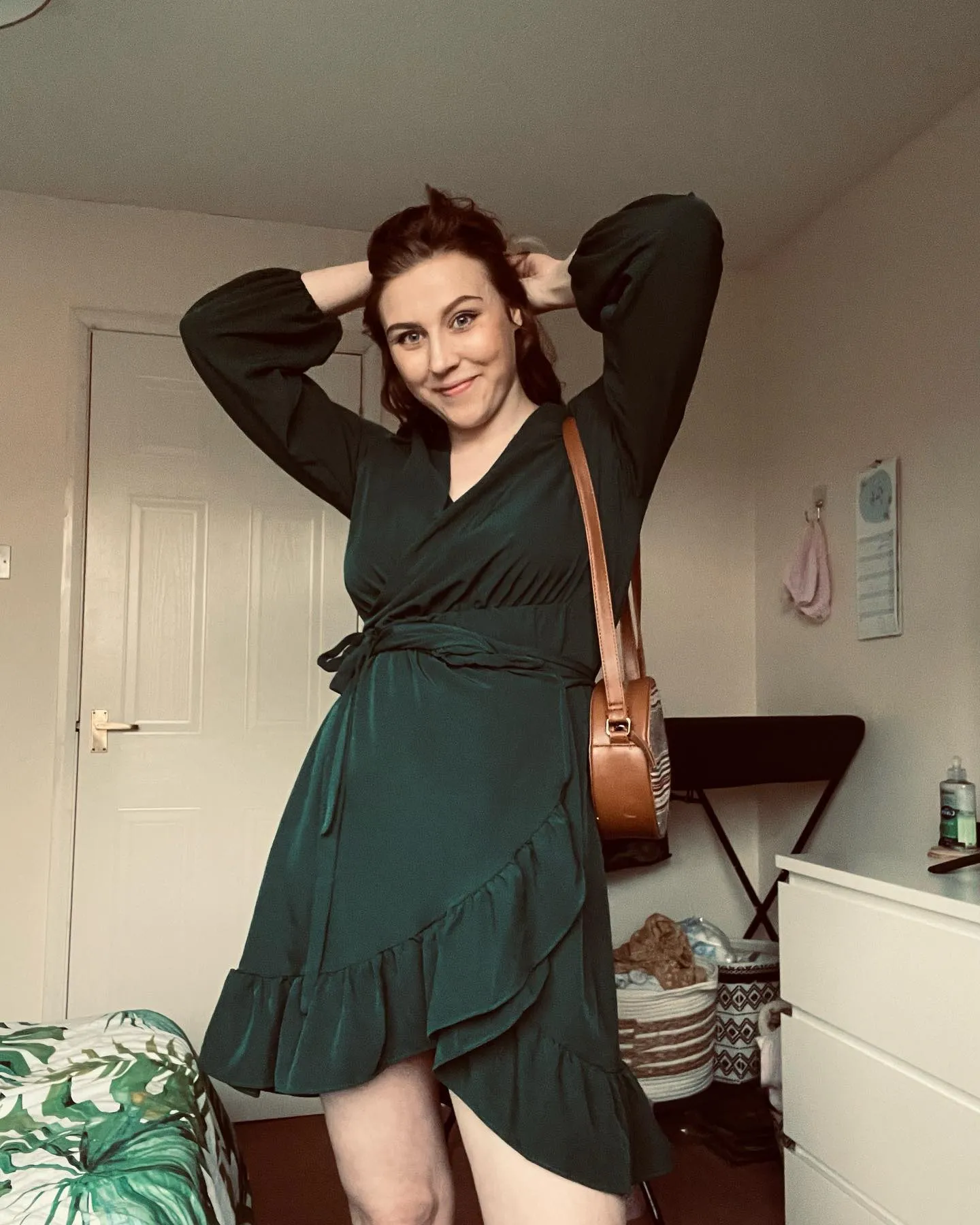 Wrap V Neck Ruffle Hem Dress Sale sold by Amoretu product image thumbnail 5