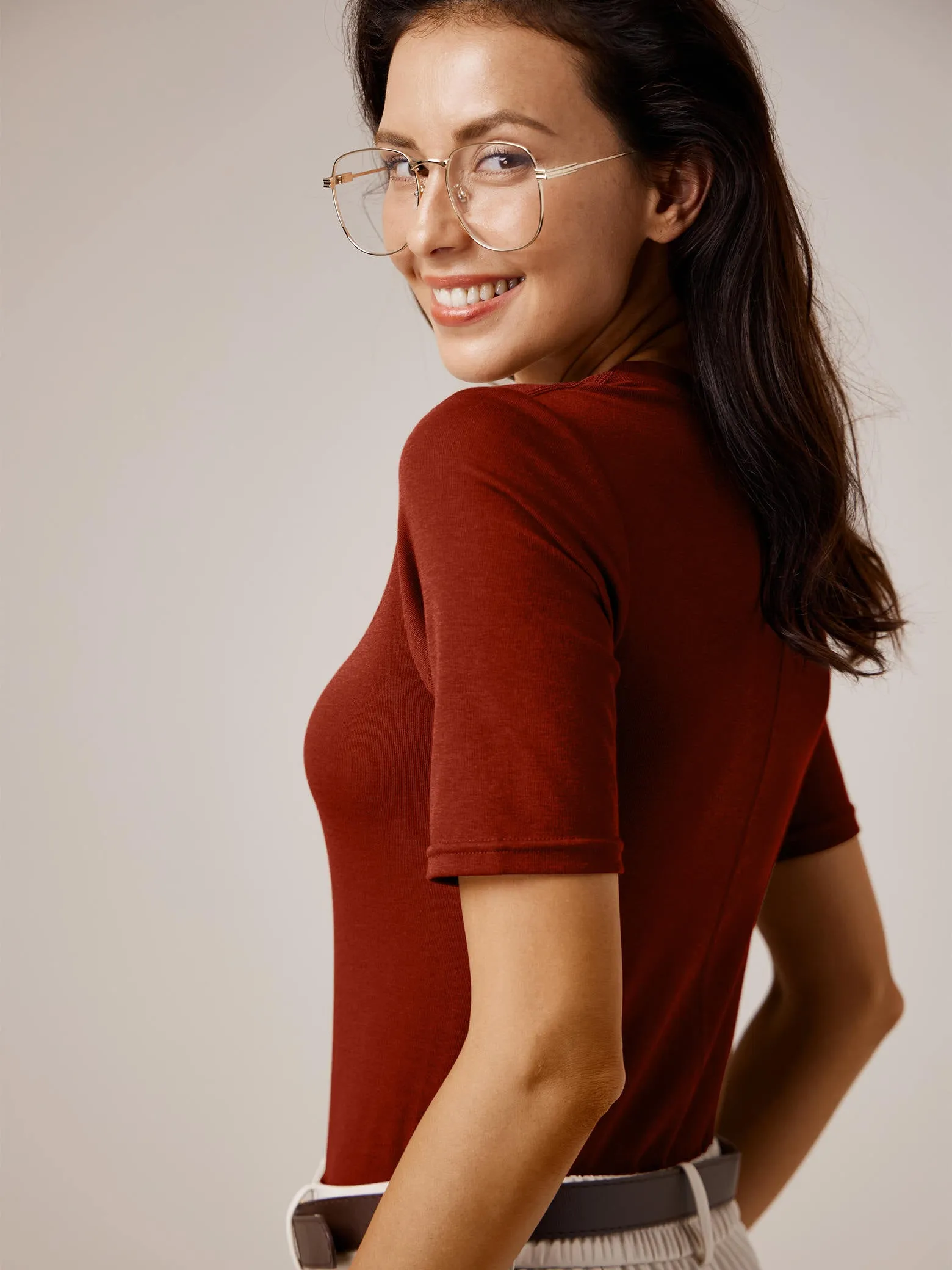 Amoretu T-Shirts Top Women Summer Casual Round Neck Basic Shirts sold by Amoretu product image thumbnail 5