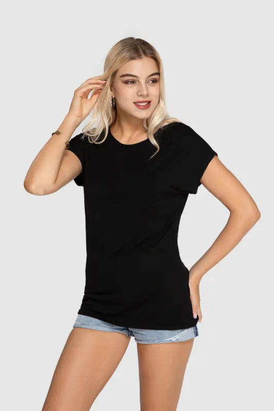 95% Cotton Crew Neck T Shirt sold by Amoretu