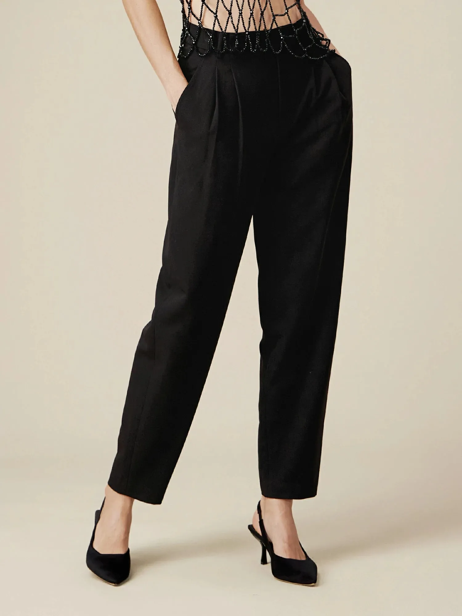 Amoretu Recycled Polyester Pleated Suit Pants sold by Amoretu