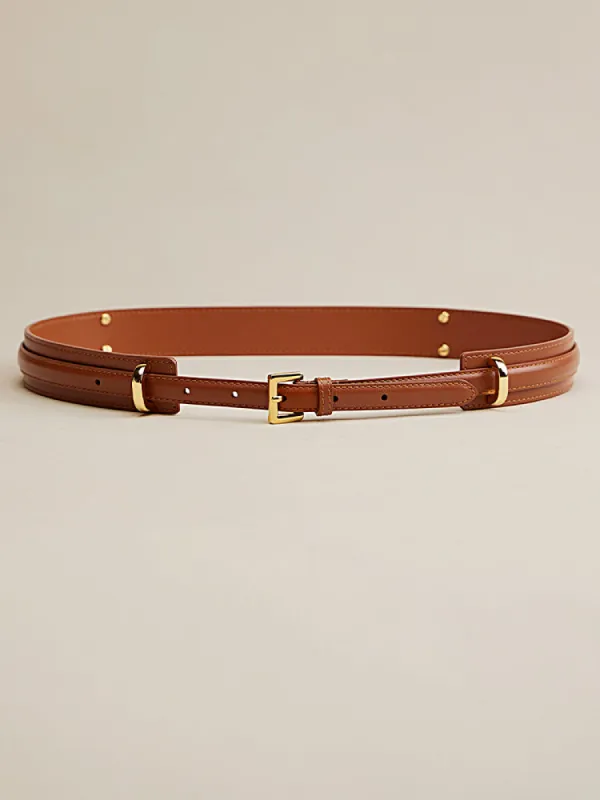 Amoretu Women's Double Layer Leather Waist Belt sold by Amoretu