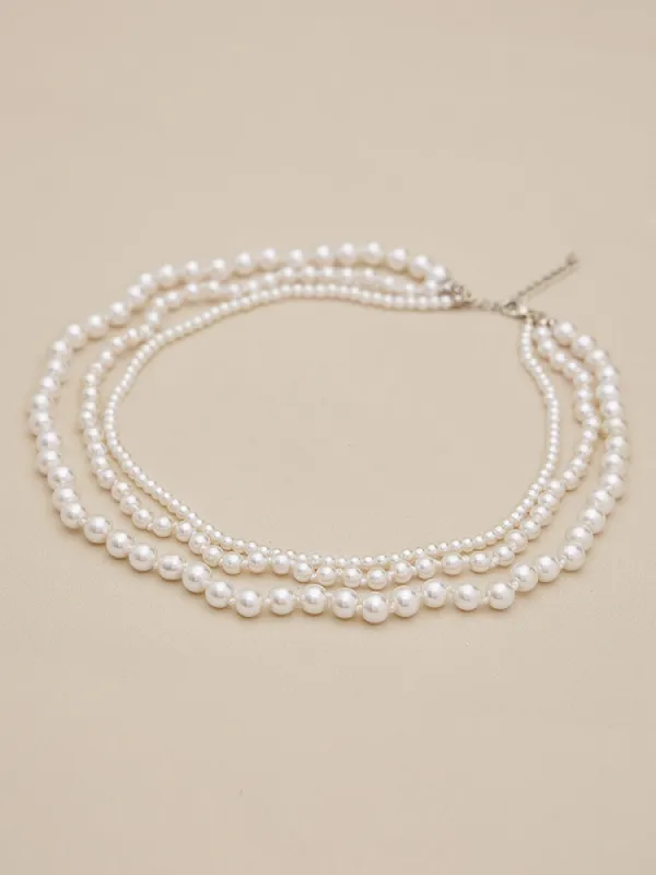 Amoretu Vintage Imitation Pearl Multi-Strand Necklace sold by Amoretu