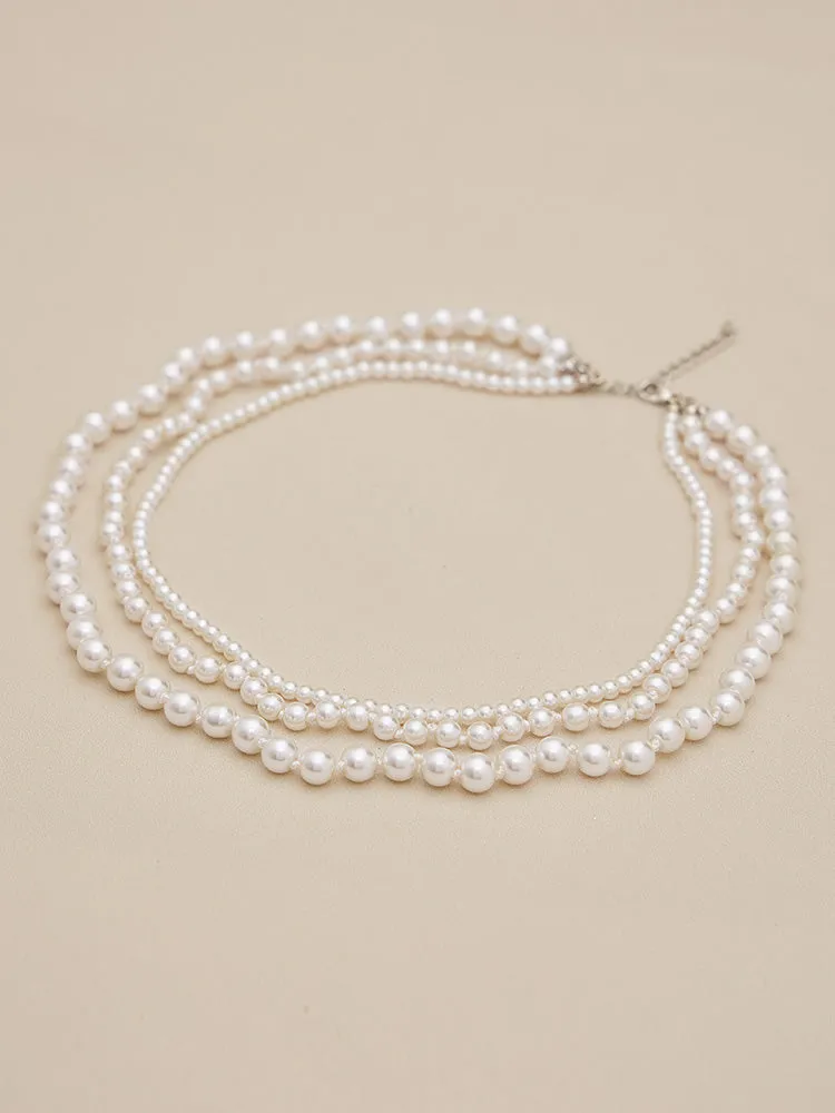 Amoretu Vintage Imitation Pearl Multi-Strand Necklace sold by Amoretu