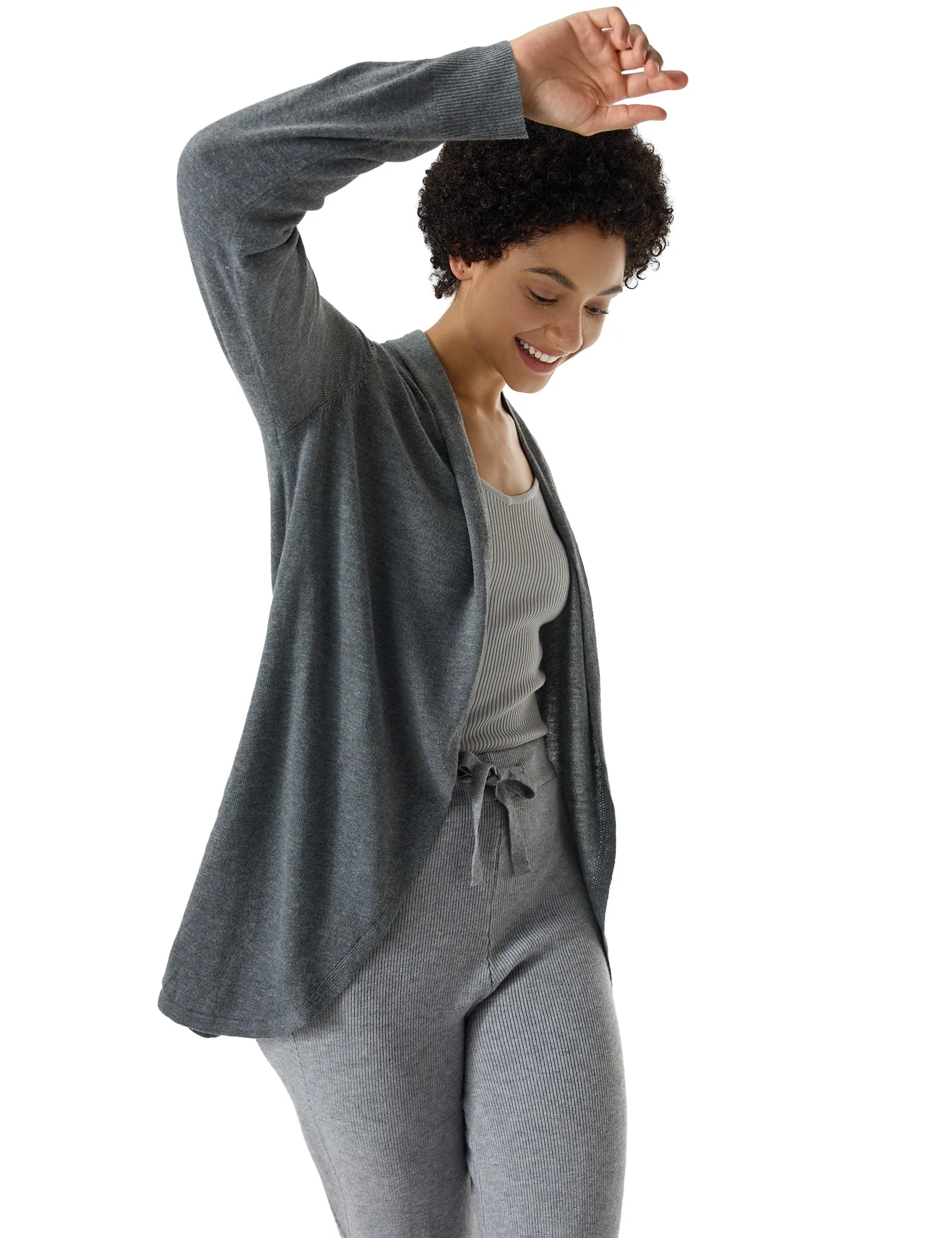 Cardigan Long Sleeve Tops Open Front Lightweight Sweater sold by Amoretu product image thumbnail 2