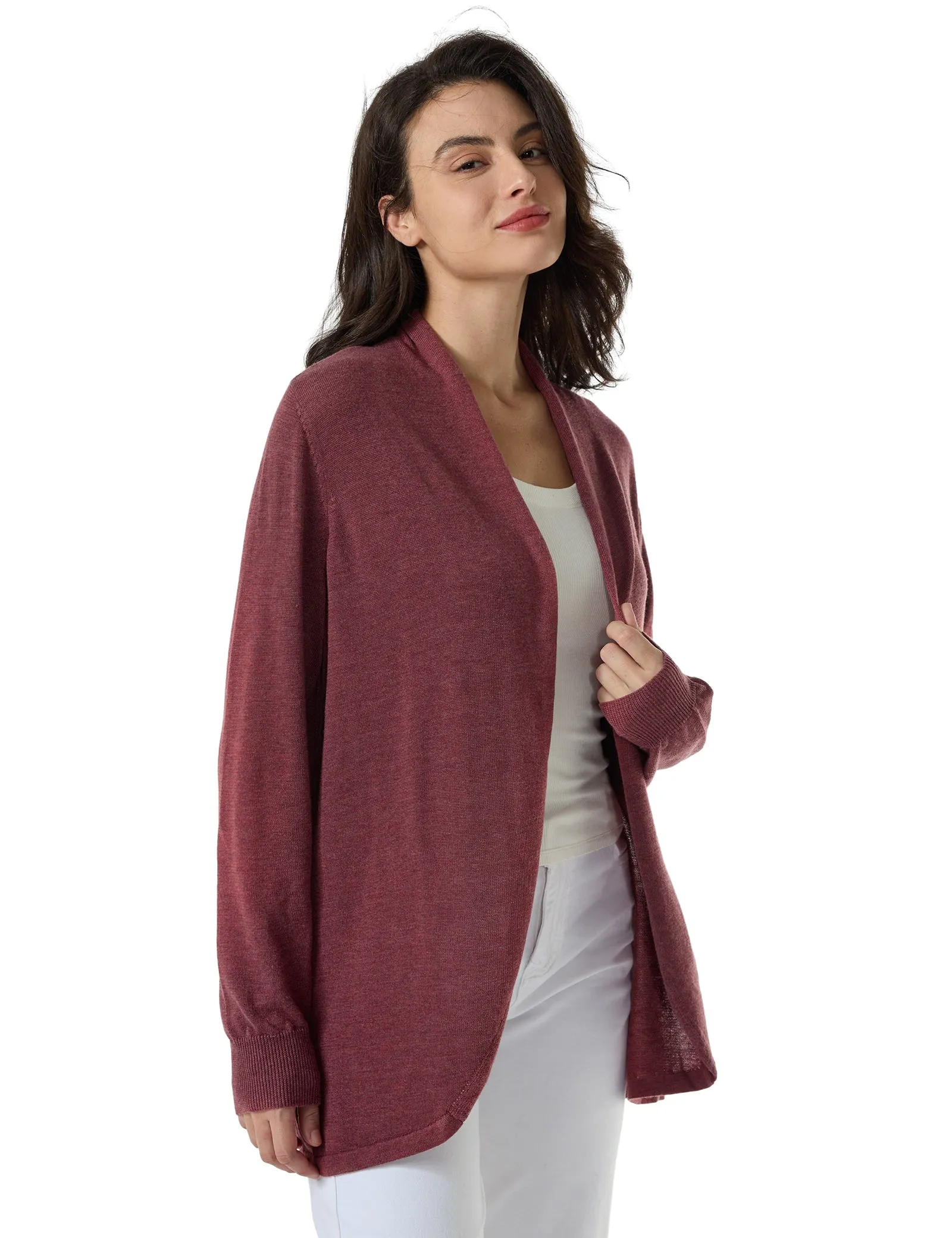 Cardigan Long Sleeve Tops Open Front Lightweight Sweater sold by Amoretu product image thumbnail 5