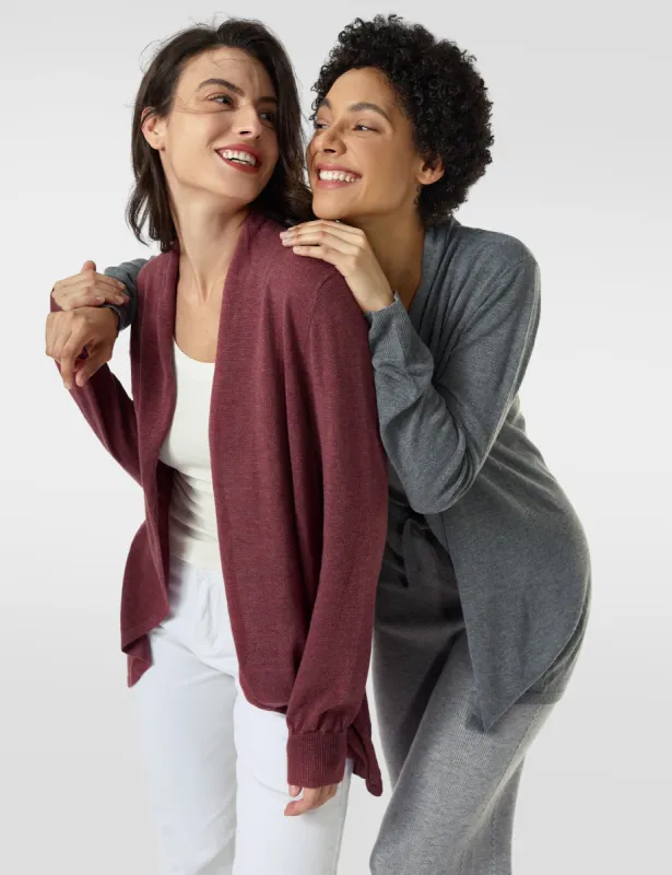 Cardigan Long Sleeve Tops Open Front Lightweight Sweater sold by Amoretu