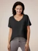 Amoretu 70% Cotton V Neck Casual Short Sleeve Top sold by Amoretu