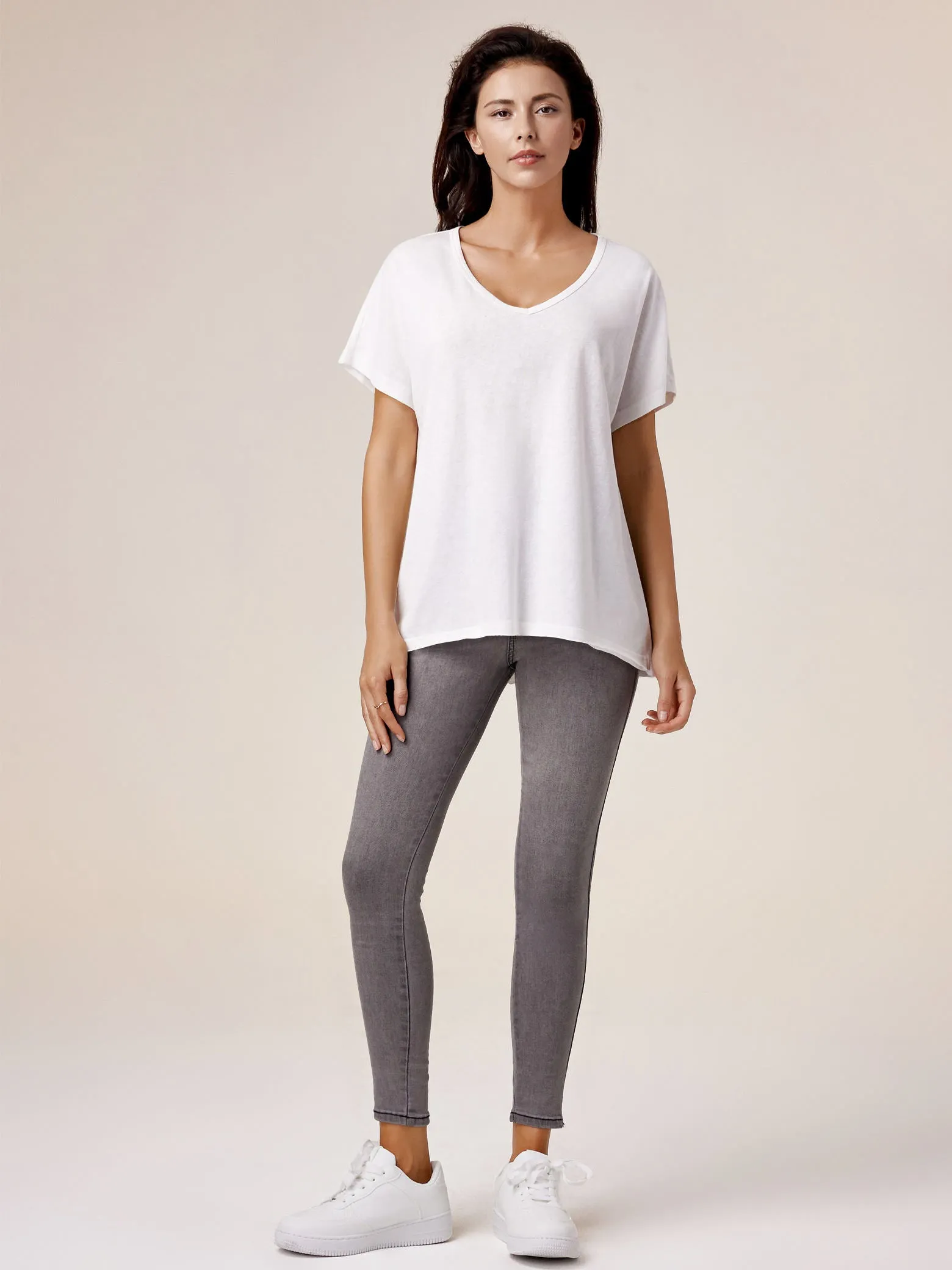 Amoretu 70% Cotton V Neck Casual Short Sleeve Top sold by Amoretu product image thumbnail 3